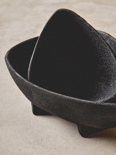 Set of Two Textured Black Bowls | Deriva