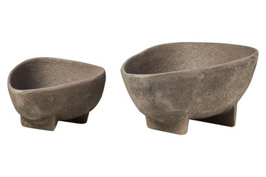 Set of 2 Textured Grey Bowls | Deriva