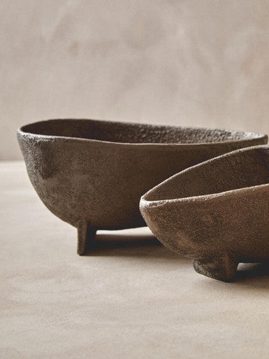 Set of 2 Textured Grey Bowls | Deriva