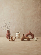 Small Textured Beige Abstract Vase | Dunas