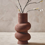 Large Textured Red Bubble Vase | Dunas