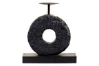 Small Charred Black Mango Wood Log Candle Holder | Fidel