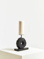 Small Charred Black Mango Wood Log Candle Holder | Fidel