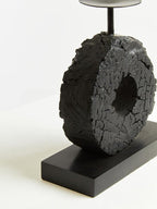 Small Charred Black Mango Wood Log Candle Holder | Fidel
