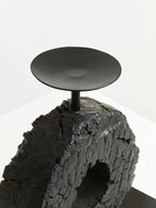 Small Charred Black Mango Wood Log Candle Holder | Fidel
