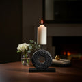 Small Charred Black Mango Wood Log Candle Holder | Fidel