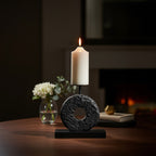 Small Charred Black Mango Wood Log Candle Holder | Fidel