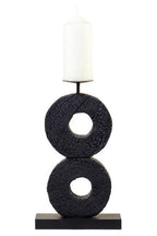 Large Charred Black Mango Wood Log Candle Holder | Fidel
