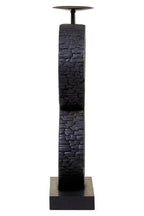 Large Charred Black Mango Wood Log Candle Holder | Fidel