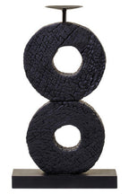 Large Charred Black Mango Wood Log Candle Holder | Fidel