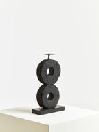 Large Charred Black Mango Wood Log Candle Holder | Fidel