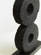 Large Charred Black Mango Wood Log Candle Holder | Fidel
