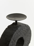 Large Charred Black Mango Wood Log Candle Holder | Fidel