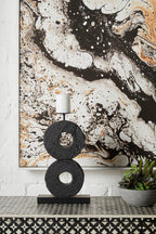 Large Charred Black Mango Wood Log Candle Holder | Fidel