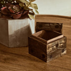 Brown and Black Finish Dice Box with Five Dice | Churchill Games