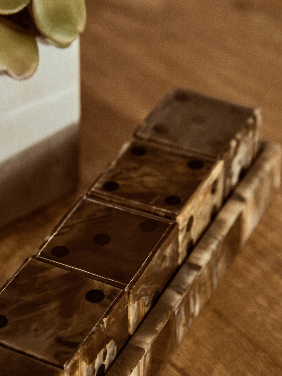 Brown and Black Finish Five Dice Set | Churchill Games