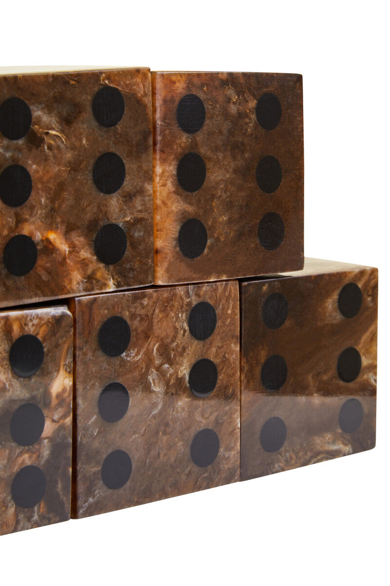 Brown and Black Finish Five Dice Set | Churchill Games