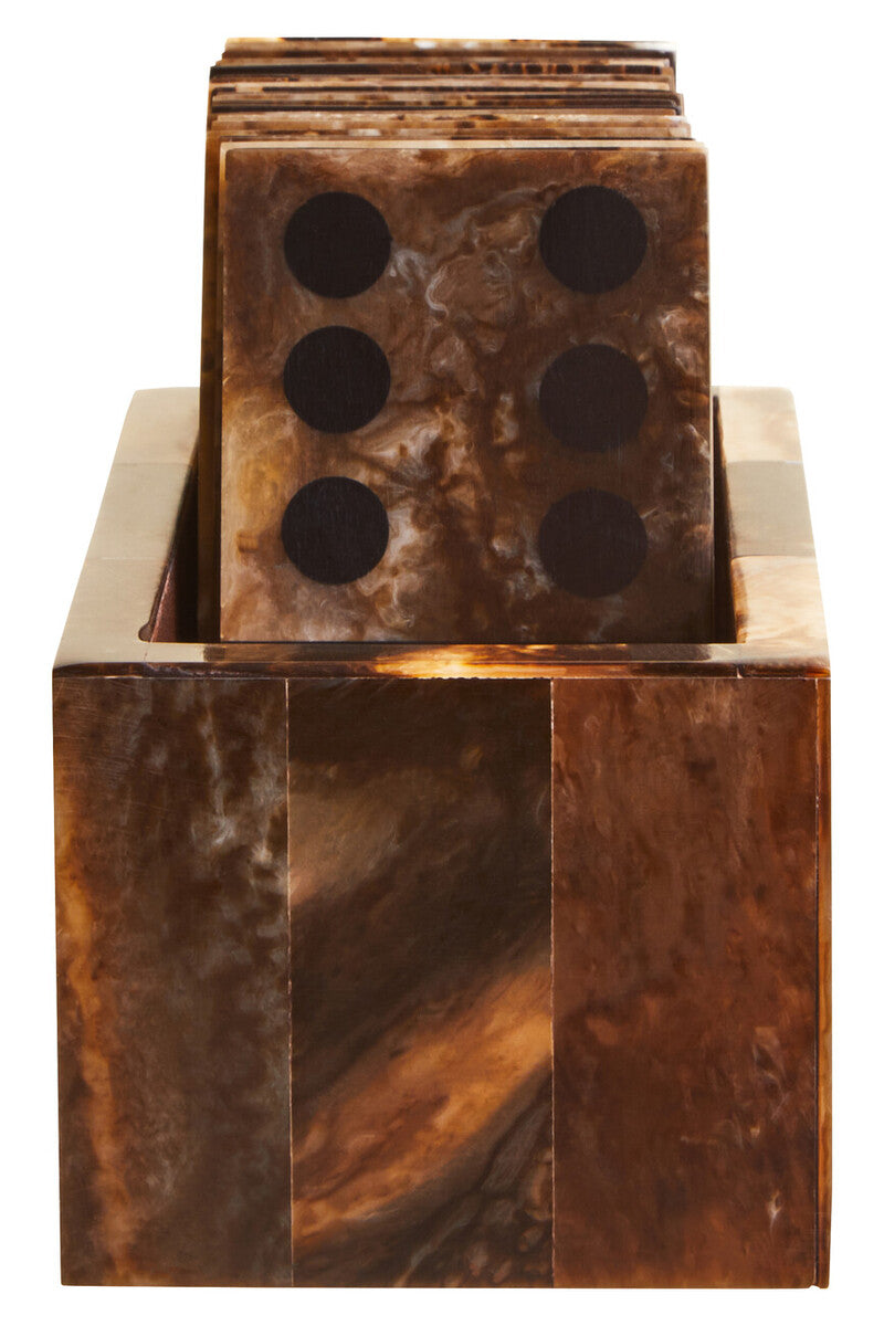 Brown and Black Finish Domino Set | Churchill Games