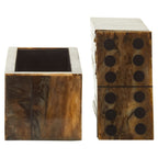 Brown and Black Finish Domino Set | Churchill Games