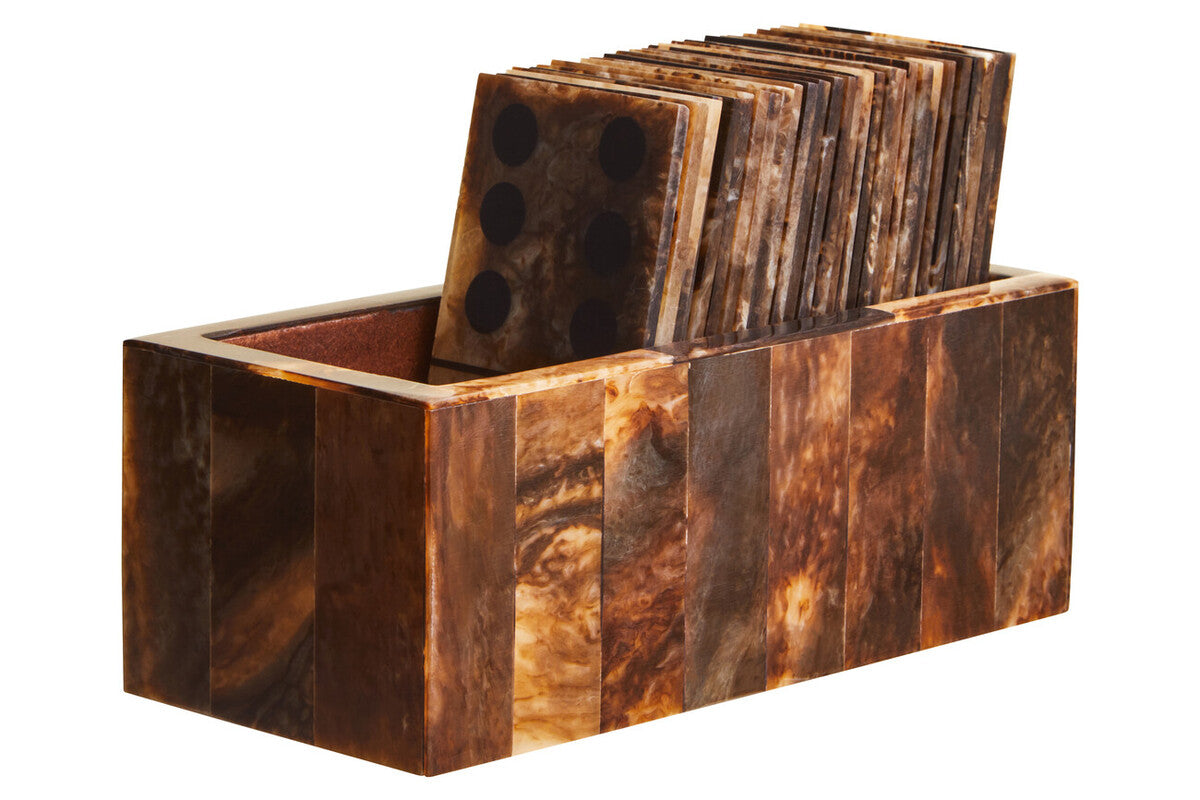 Brown and Black Finish Domino Set | Churchill Games