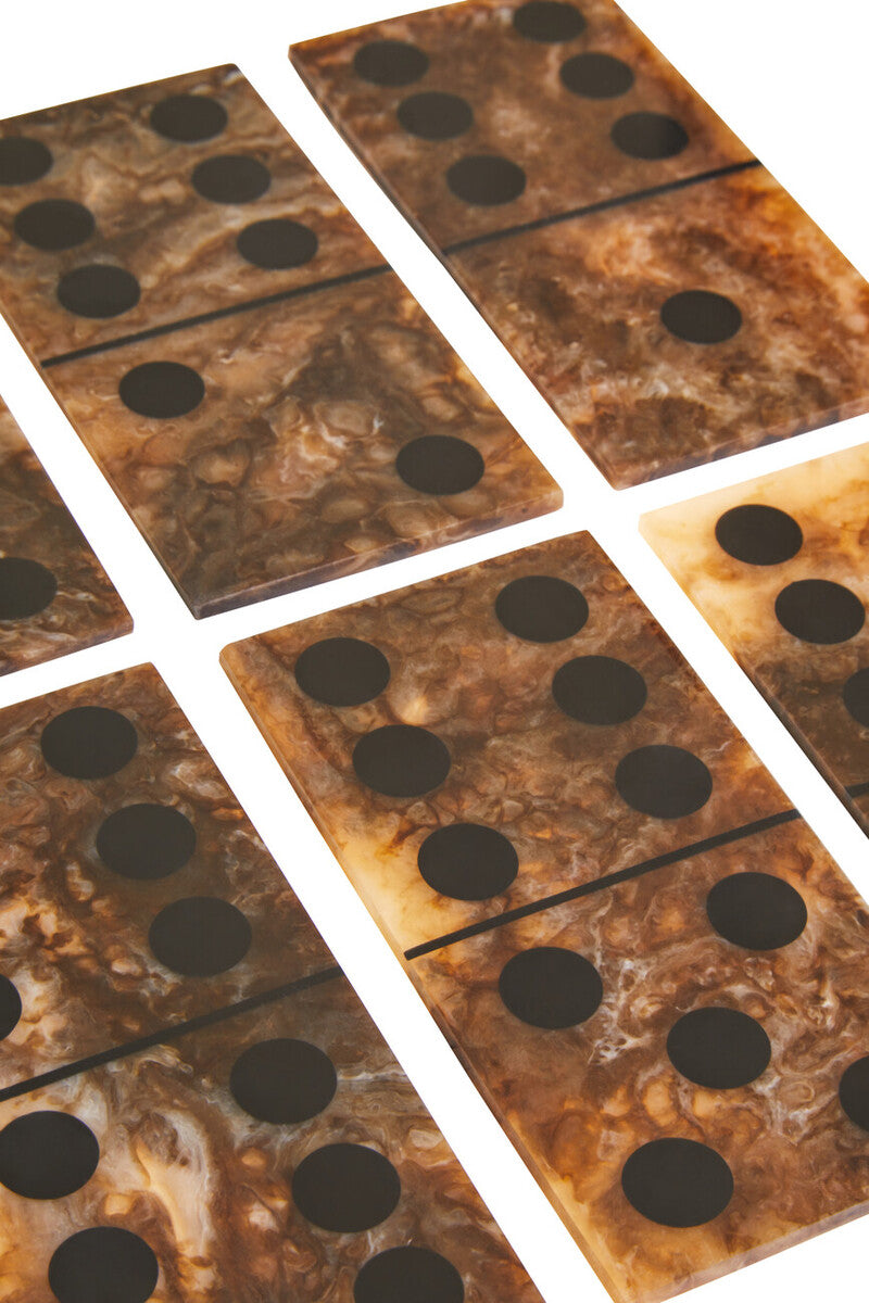 Brown and Black Finish Domino Set | Churchill Games
