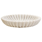 Large White Fluted Marble Bowl | Savio