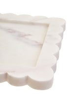 White Marble Square Small Tray with Scallop Edges | Savio