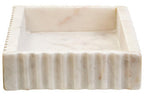 Rectangular White Fluted Marble Tray | Savio