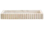 Rectangular White Fluted Marble Tray | Savio