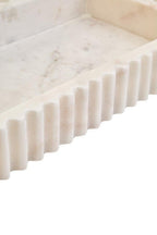 Rectangular White Fluted Marble Tray | Savio