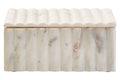 Rectangular White Fluted Marble Box | Savio