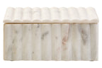 Rectangular White Fluted Marble Box | Savio