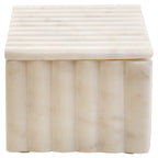 Rectangular White Fluted Marble Box | Savio
