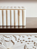 Rectangular White Fluted Marble Box | Savio