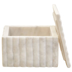 Square White Fluted Marble Box | Savio