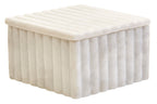 Square White Fluted Marble Box | Savio