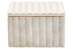 Square White Fluted Marble Box | Savio