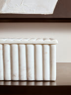 Square White Fluted Marble Box | Savio