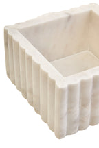 Square White Fluted Marble Box | Savio