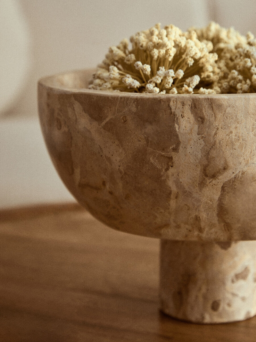 Chocolate Marble Pedestal Bowl | Santino