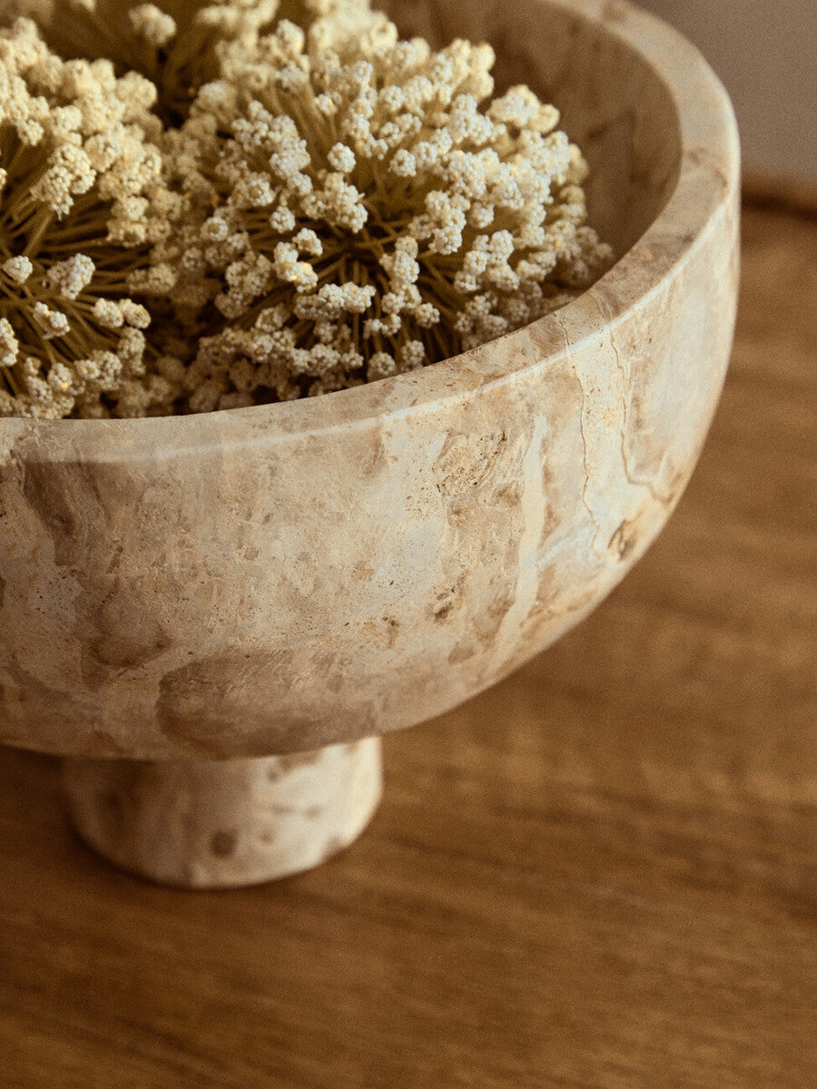 Chocolate Marble Pedestal Bowl | Santino