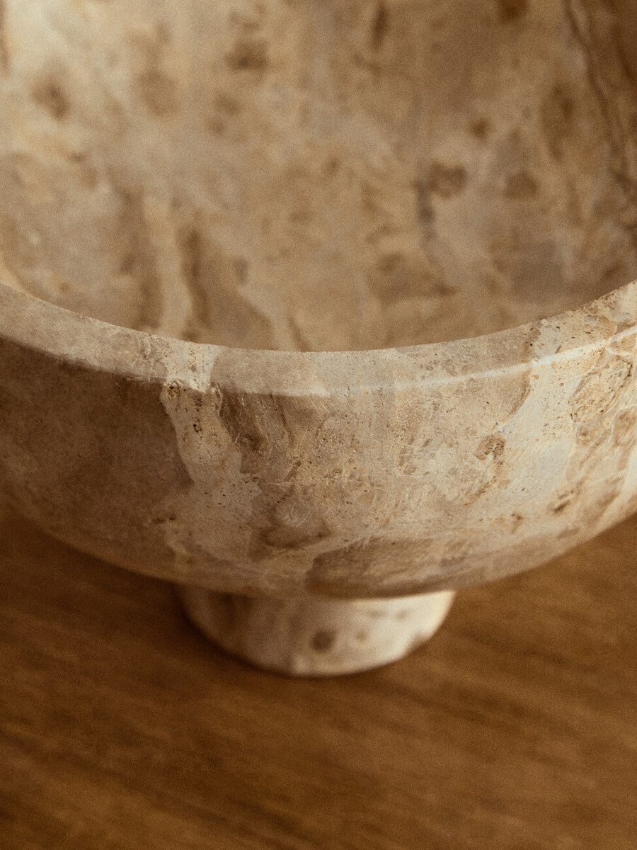 Chocolate Marble Pedestal Bowl | Santino