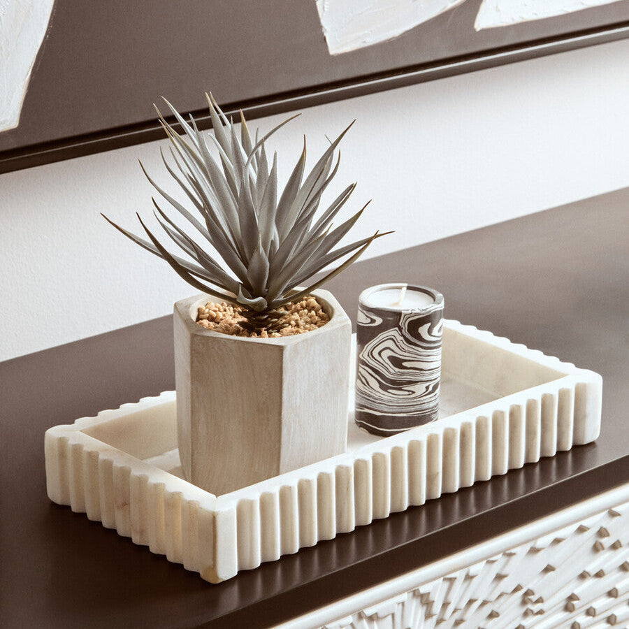 Black and White Marble Two Way Candle Holder | Helsa