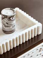 Black and White Marble Two Way Candle Holder | Helsa