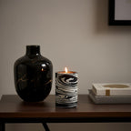 Black and White Marble Two Way Candle Holder | Helsa