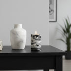 Black and White Marble Two Way Candle Holder | Helsa