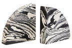Black and White Marble Set of Two Bookends | Helsa