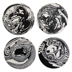 Set of Four Black and White Marble Coasters | Helsa