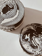Set of Four Black and White Marble Coasters | Helsa