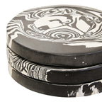 Set of Four Black and White Marble Coasters | Helsa